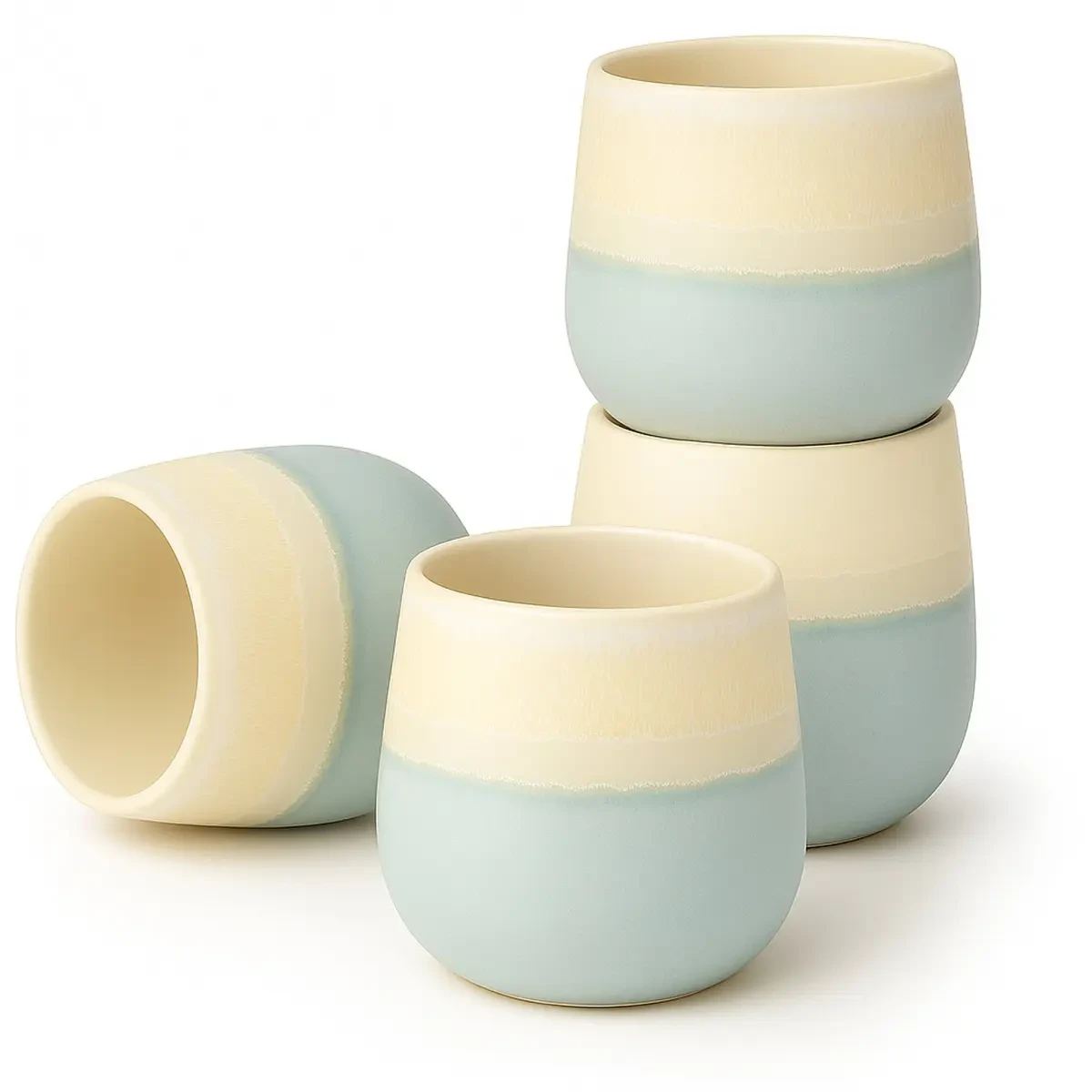 Ensemble de tasses à thé japonaises en céramique (4 pièces)