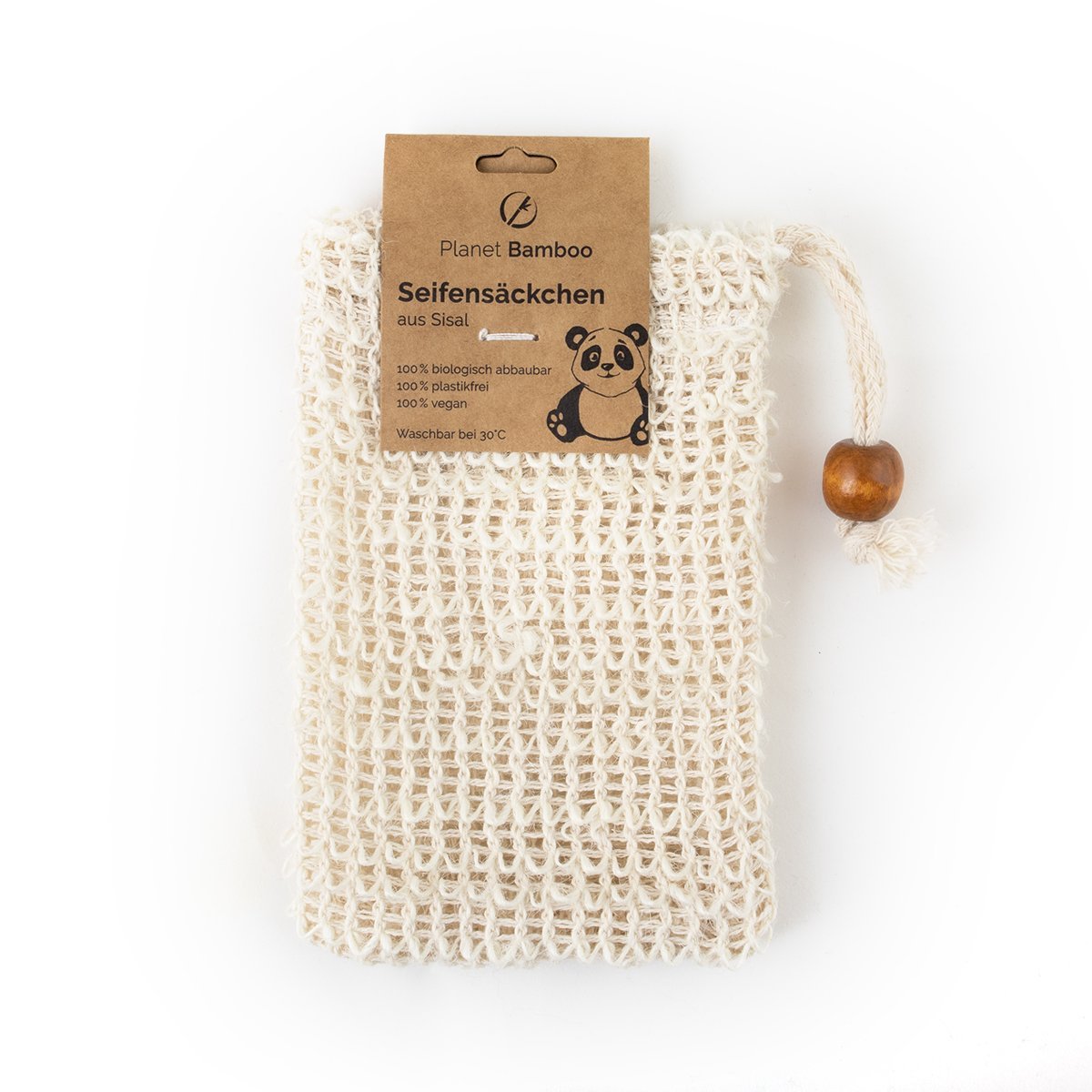 Sachet de savon en sisal - corde en bois - gommage et rangement