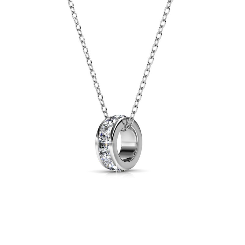 Square Roller Pendants - Silver and Crystal