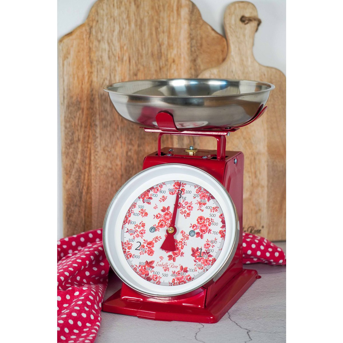 Retro -Küchenskala Nathalie Red 3kg
