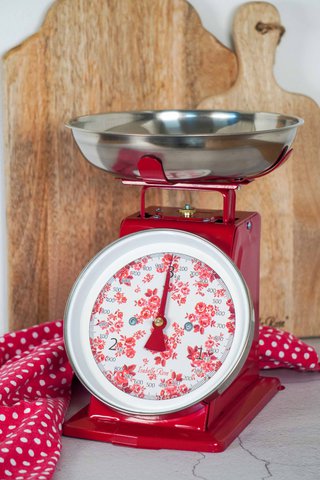 Retro kitchen scale Nathalie red 3KG