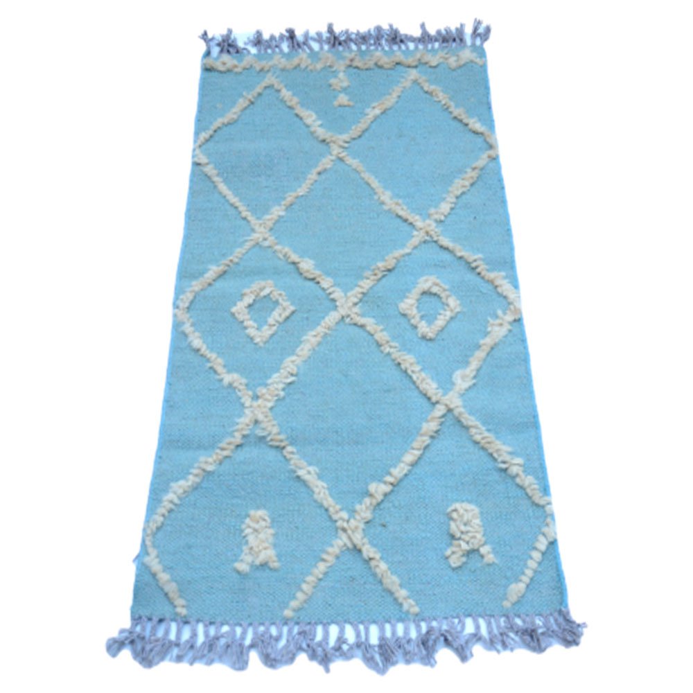 IKAT Tappeto Kilim grigio verde acqua