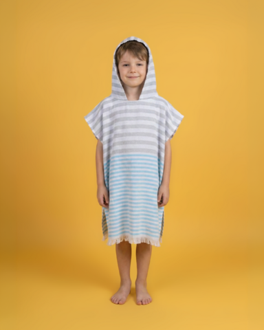 TOWEL TO GO PLAYA KIDS Cotton Beach Poncho 60x48 cm | Quick Dry Changing Towel | Blue | with Gift Box