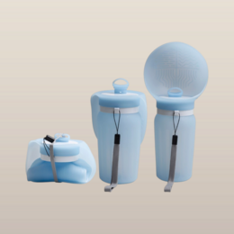 Botella de agua portátil de silicona a prueba de fugas - esencial para viajar - 550 ml