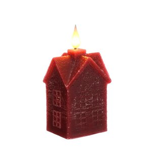 LED wax house l.6,3 w.5 h.12 cm cherry