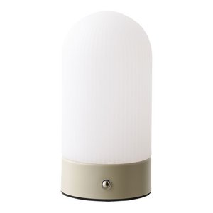 Ashford Tischleuchte, Metall/PE, wiederaufladbar, beige/weiß