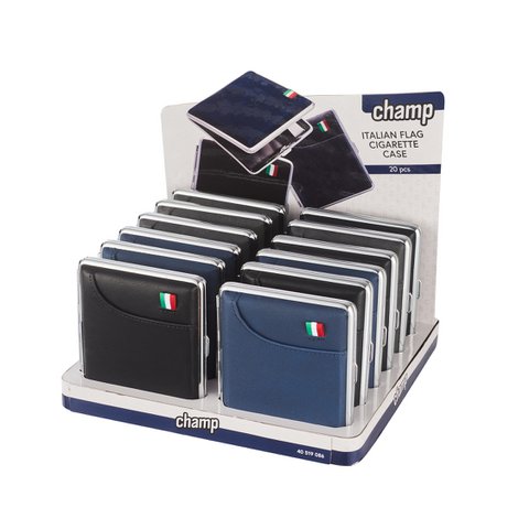 Zigarettenetuis mit Tasche und italienischer Flagge x12