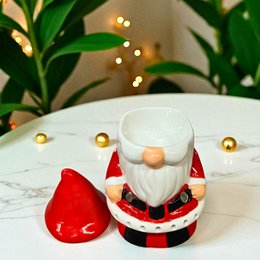 Burnt-Santa Claus Ceramic Santa Claus-Essentialöle, Wachse & Parfums-16 cm-artisanale Weihnachtsdekoration Festive Atmosphäre und Kokonation