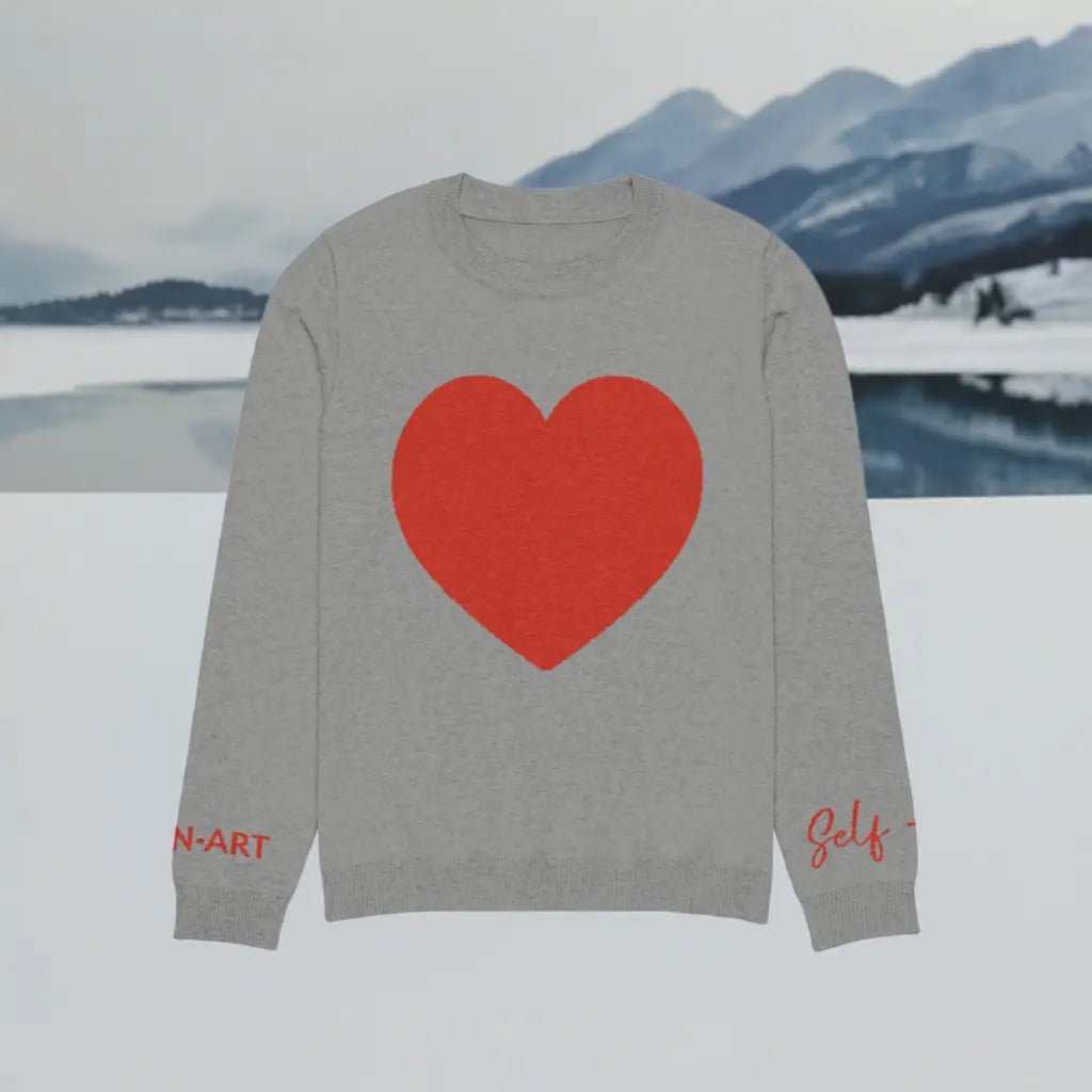 Heart - Strikket sweater med rund hals GRÅ | strikket sweater med rund hals