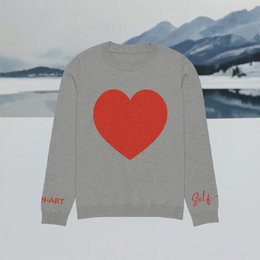 Heart - Strikket sweater med rund hals GRÅ | strikket sweater med rund hals
