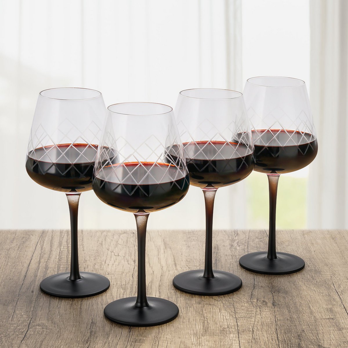 Klielki z czerwonego wina Crystaluna 4er Set 480 ml