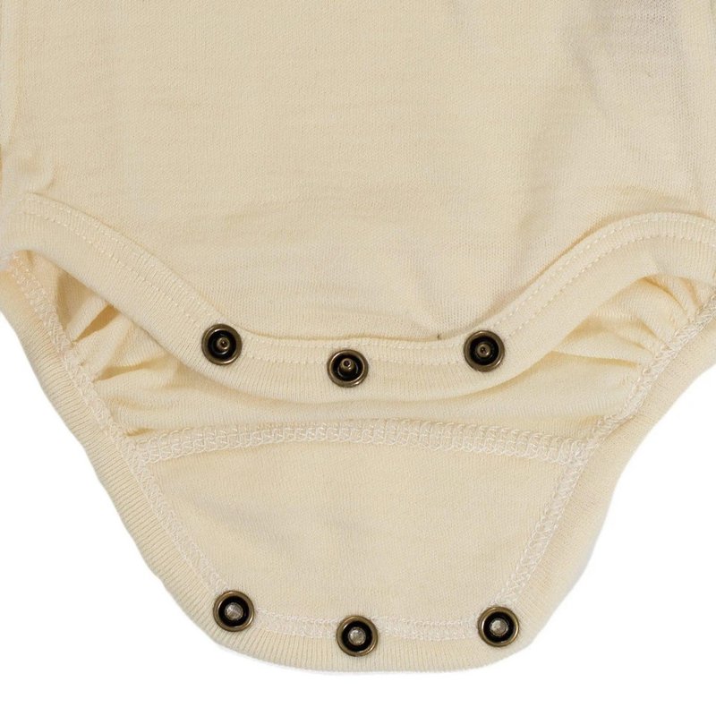 Body in lana manica lunga - Lana merino - Naturale