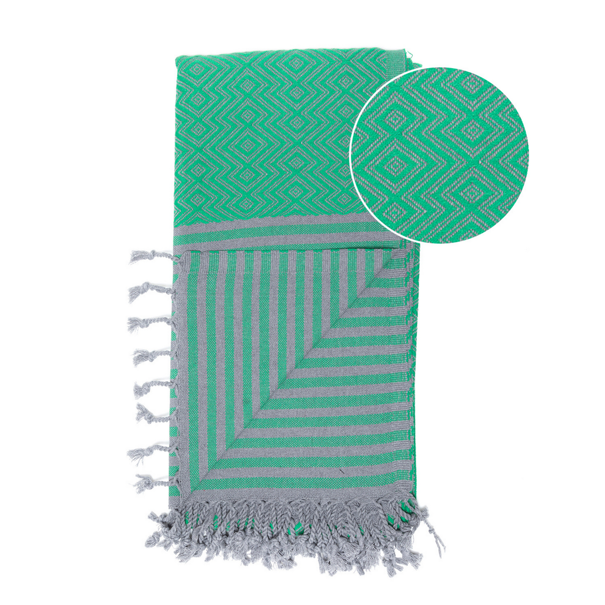 Serviette de Hammam Spa en Coton SAHARA - Compacte - Vert - 180x100 cm