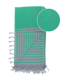 SAHARA Cotton Hammam Spa Towel – Compact – Green - 180x100 cm