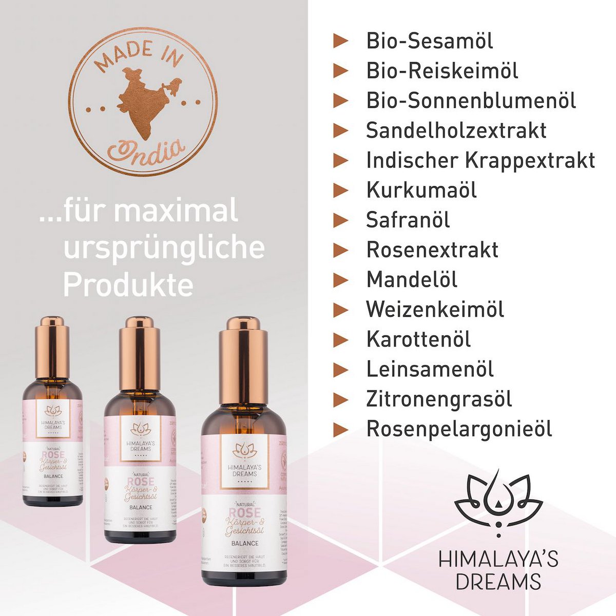 Ayurveda Body and Face Oil Rose / Balance 100ml