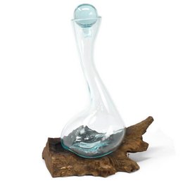 MGW-10 - Smeltet glas på træ - Vinkaraffel