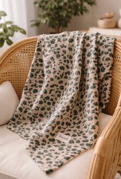 Tissu mousseline, tissu d'allaitement, lange, couverture bébé légère 120x120cm, LEO