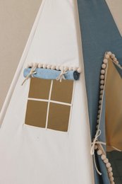Tipitelt "Jeans" med pomponer
