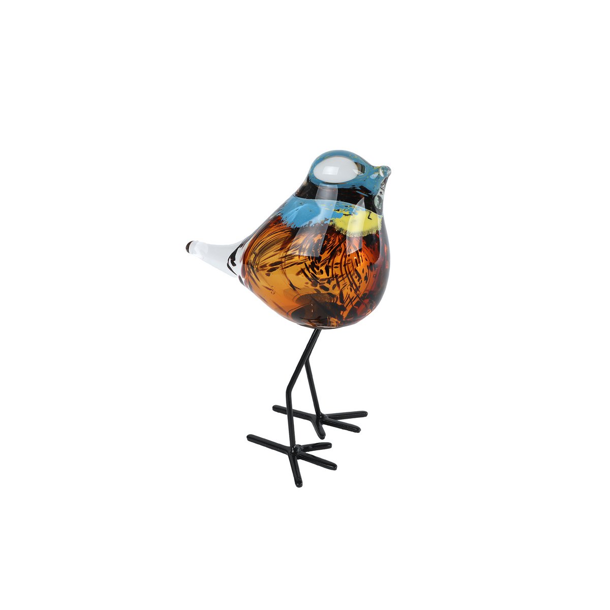 Skulptur Vogel auf braunem Glassockel