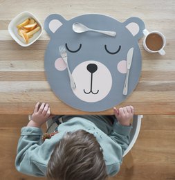 Placemat "Beer", kunststof, blauw