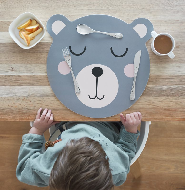 Placemat "Beer", kunststof, blauw