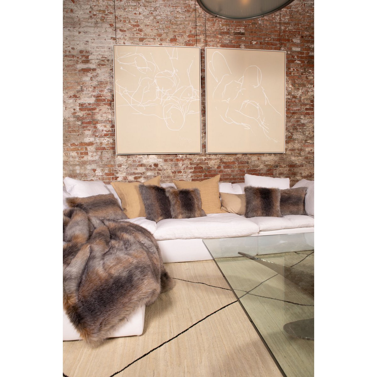 Kussen Crystal Faux Fur