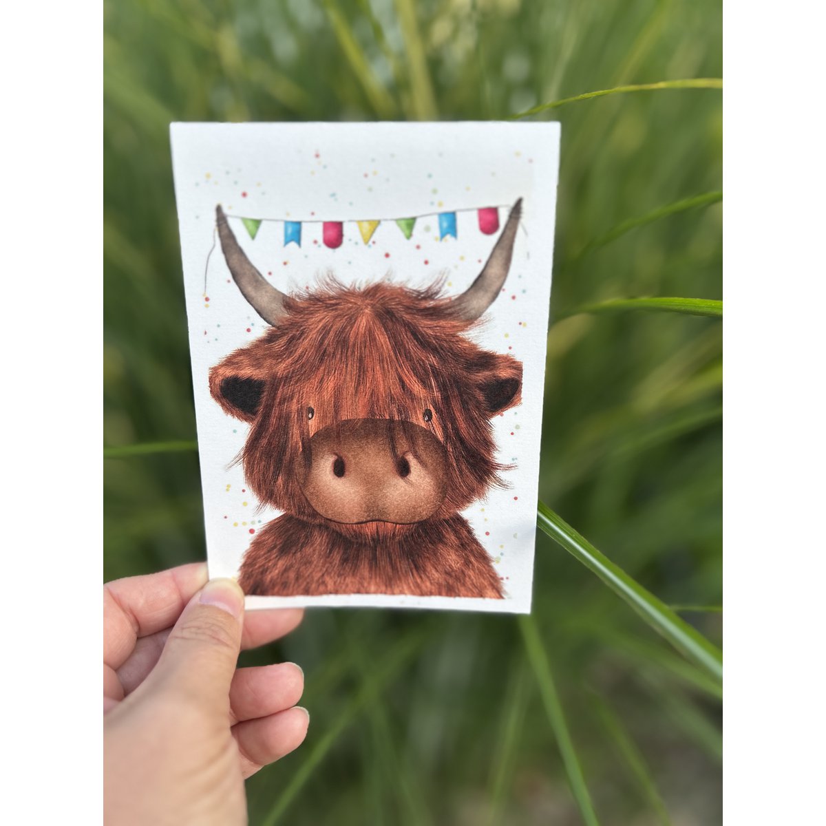 Carte postale - Vache heureuse