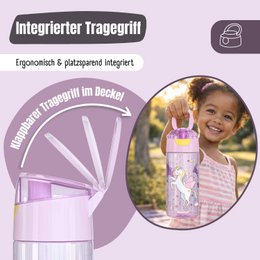 Trinkflasche Kinder, leichte Wasserflasche - Einhorn