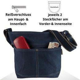 Domelo Damen gewachste Canvas Umhängetasche. Wasserabweisende Hobo Tasche. Vegane Beutel Bag. Damen/ Mädchen Umhängetasche mit verstellbarer Henkel. Leichte große Stofftasche mit Reißverschluss.