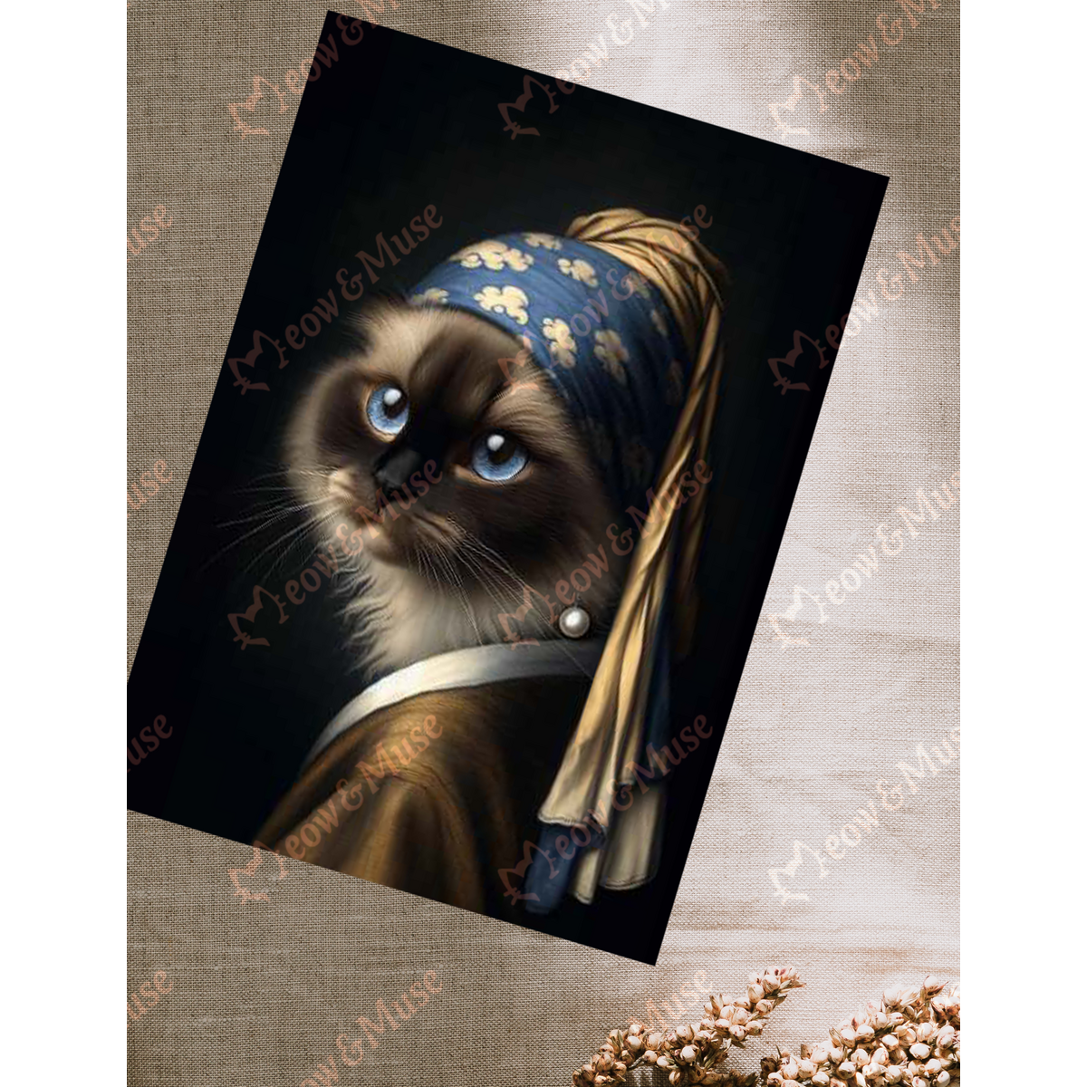 Postal 'Vermeer Cat siamese'