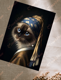 Postkarte 'Vermeer Cat Siamese'
