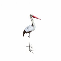 METAL NATURAL- WHITE LARGE STORK BIRD