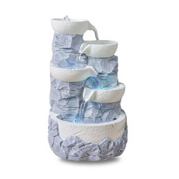 Indoor Fountain - Ganda - Natural Stone Effect Waterfall - Colorful Led Light - Zen Decoration and Gift Idea