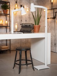 Vloerlamp ijzer Biarritz, wit