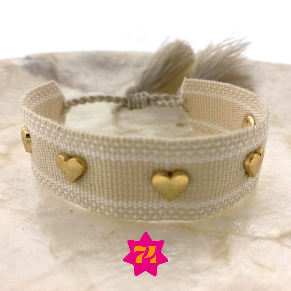 Bracciale intrecciato cuori oro