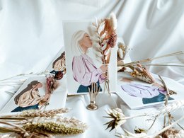 Tørrede blomster kort brun