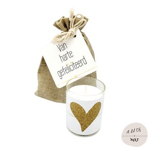 Geschenk | Jutebeutel | Kerzenherz | Verschiedene Varianten