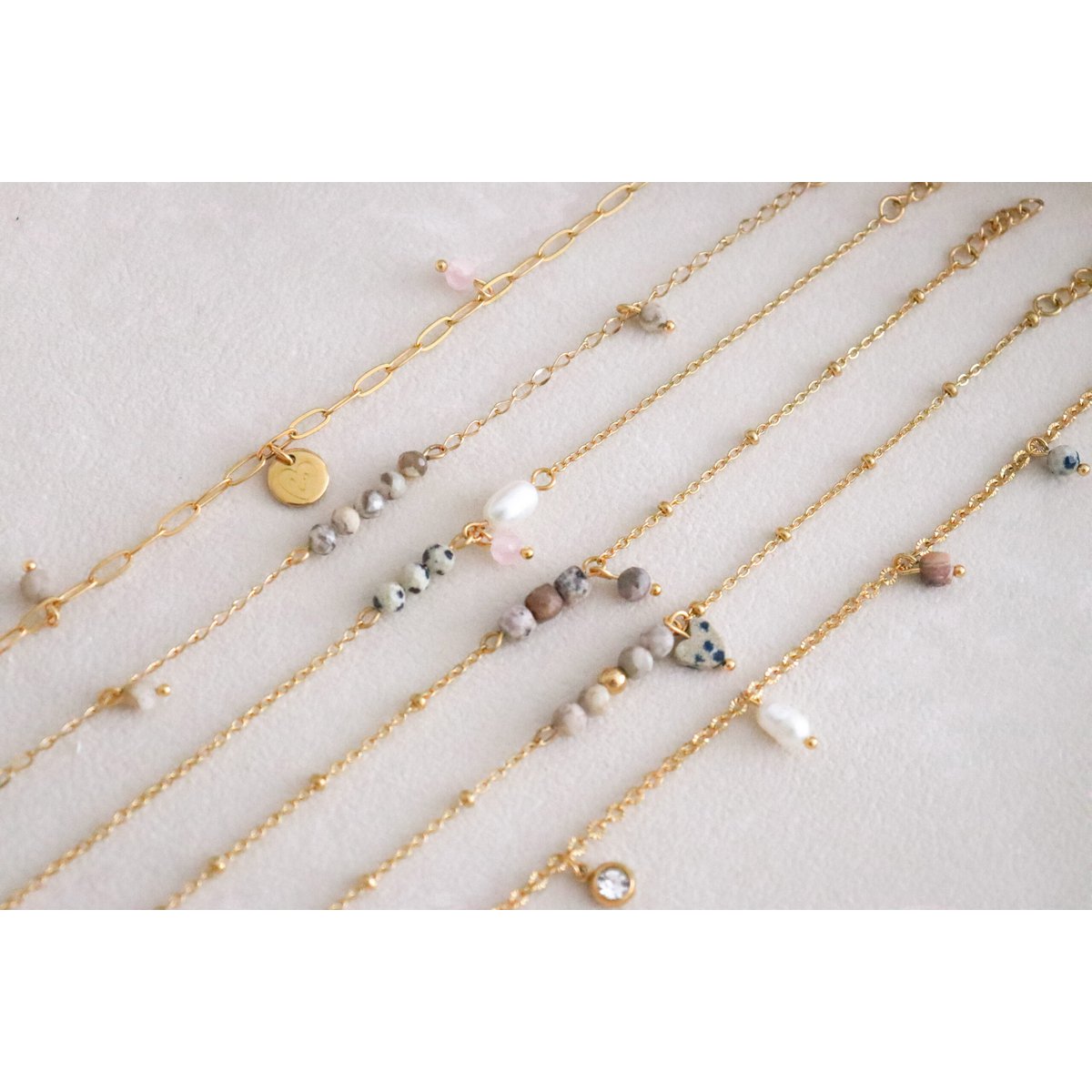 Rhodochrosite Bracelet - Gold