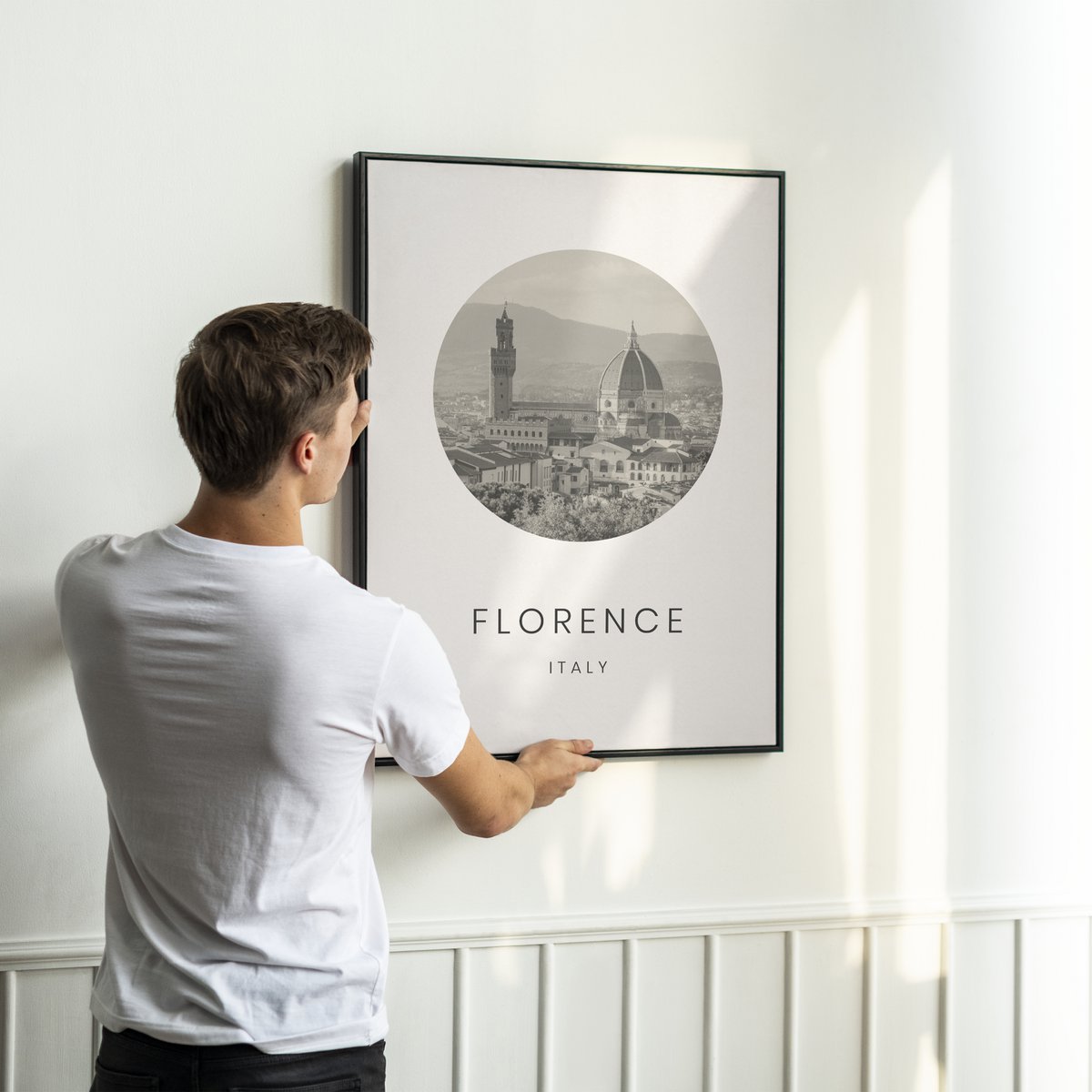 Florenz, Italien – minimalistisches Reise-Tourismus-Wand-Kunst-Dekor