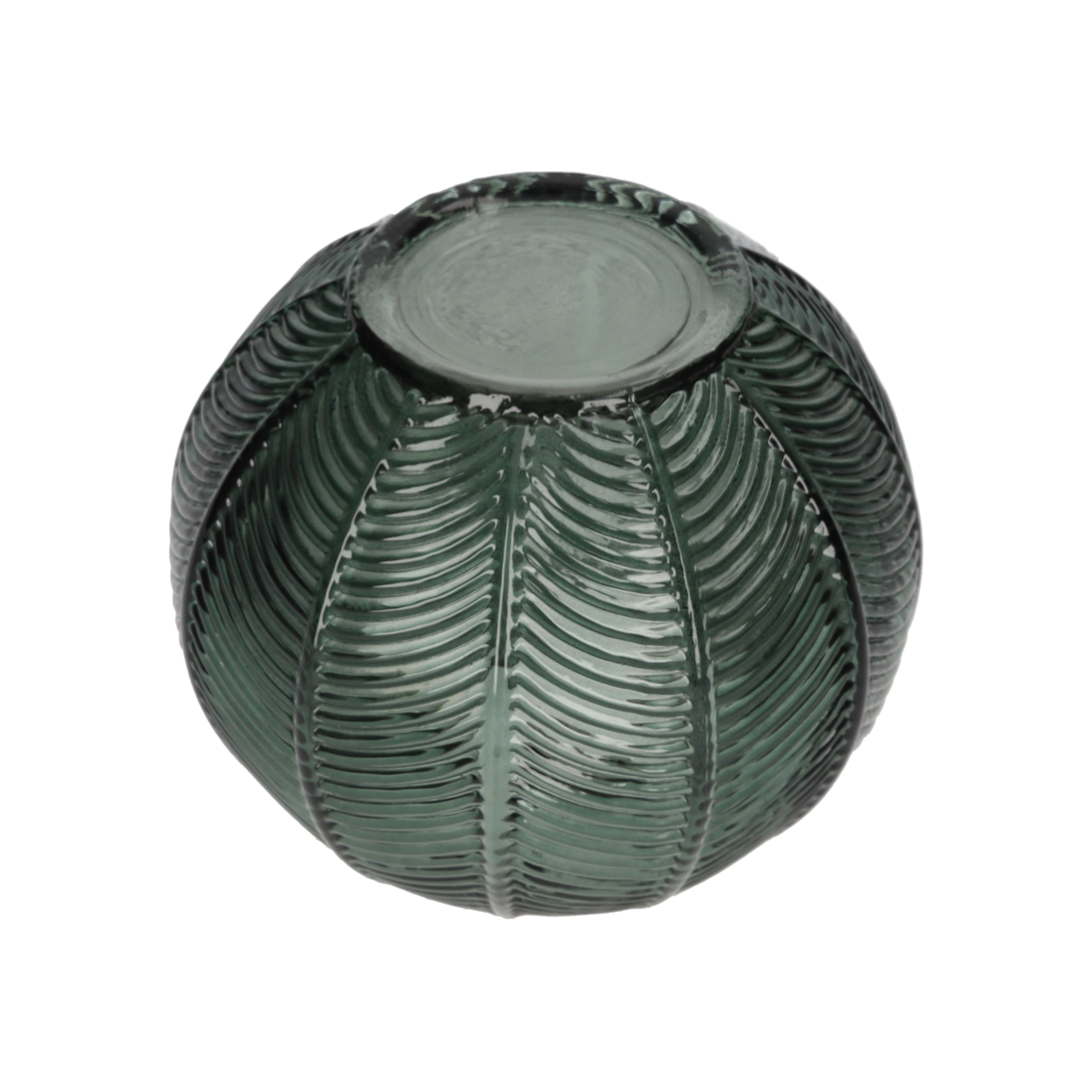 Decorative green glass candle jar Ø15x13 cm