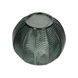 Decorative green glass candle jar Ø15x13 cm