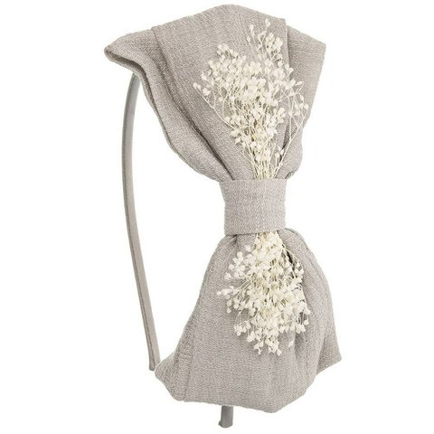 Haarband Triple Bow Nature Met Gypsophila