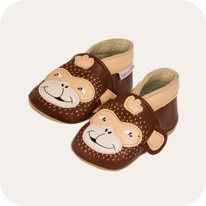 Extra flexibele lederen slippers aap