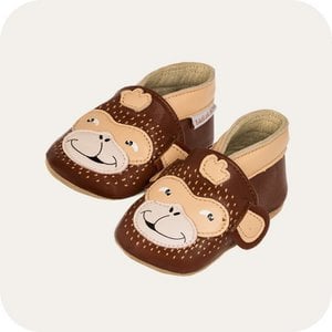 Extra flexibele lederen slippers aap