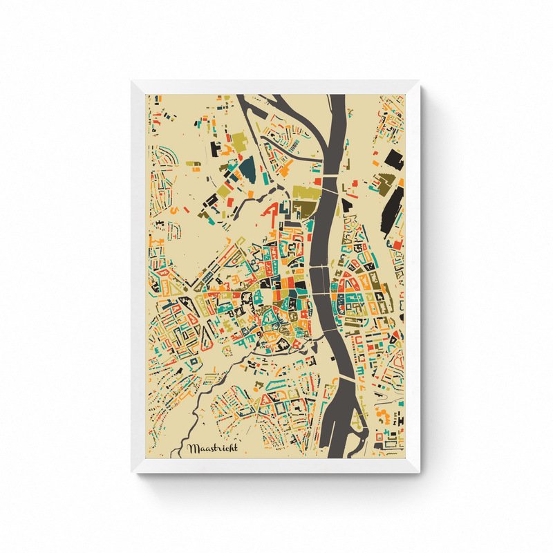 Maastricht - Mosaic City Map Map Plakat