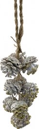 Pine cone pendant - Gold brush | 35 cm | Natural Christmas decoration | Pine cone decoration on jute cord | Gold