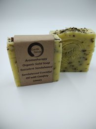Sapone solido certificato biologico - legno di sandalo con foglie comodette grattugiate 90 g