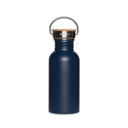 Butelka do picia ze stali nierdzewnej z zakrętką bambusową 500 ml stal NIEBIESKA