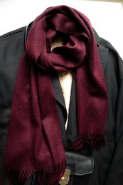 Fin vævet - 100% cashmere vævet tørklæde med frynser