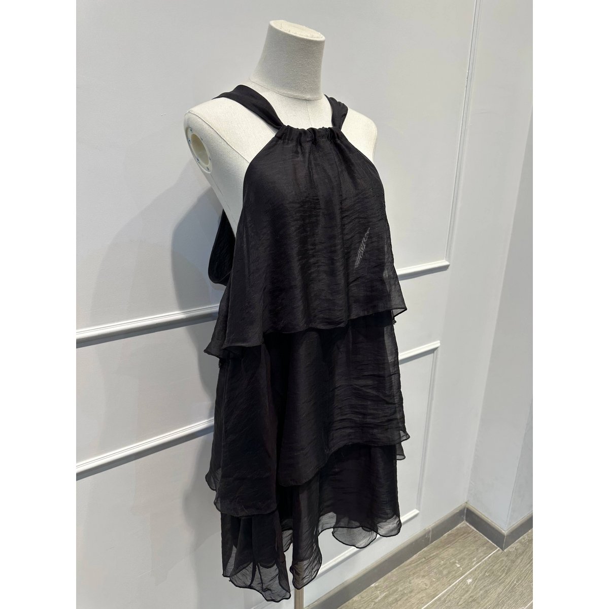 Robe à Volants à Bretelles et Nœud Déco - LYOCELL - 7746